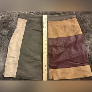 Suede and leather skirt